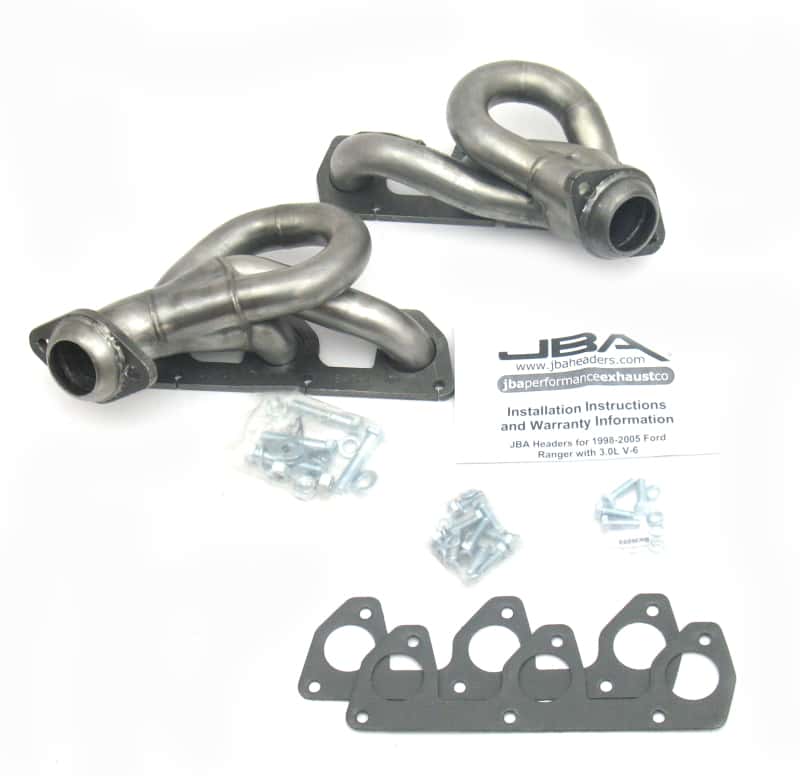 JBA — JBA 02-08 Ford Ranger 3.0L V6 w/o EGR 1-1/2in Primary Raw 409SS Cat4Ward Header
Exhaust Header - view 1