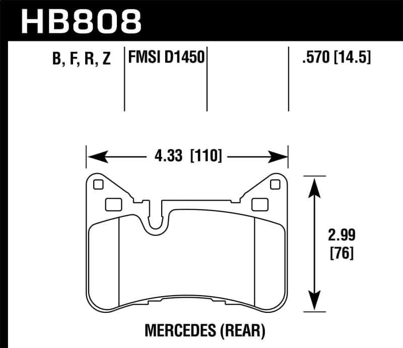 Hawk Performance — Hawk 10-15 Mercedes-Benz E63 AMG / 14-16 Mercedes-Benz E63 AMG S Ceramic Street Rear Brake Pads
Disc Brake Pad - view 1