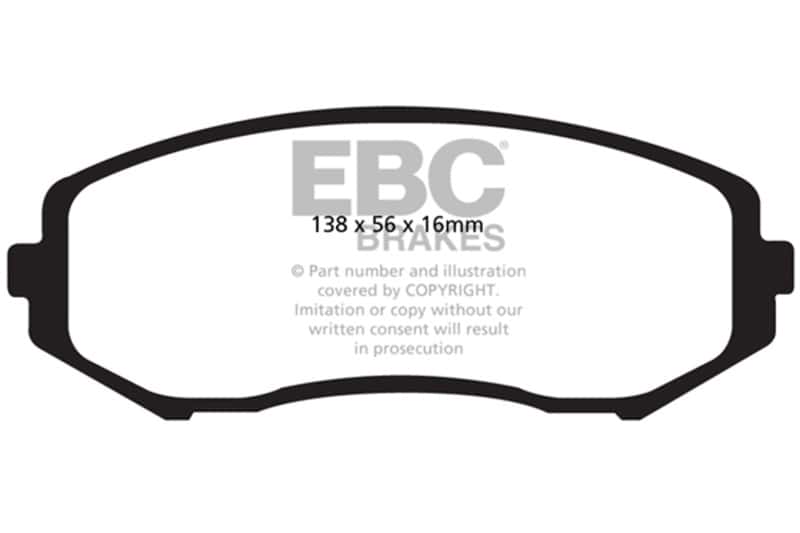 EBC — EBC 08+ Suzuki Grand Vitara 2.4 Ultimax2 Front Brake Pads
Disc Brake Pad - view 1