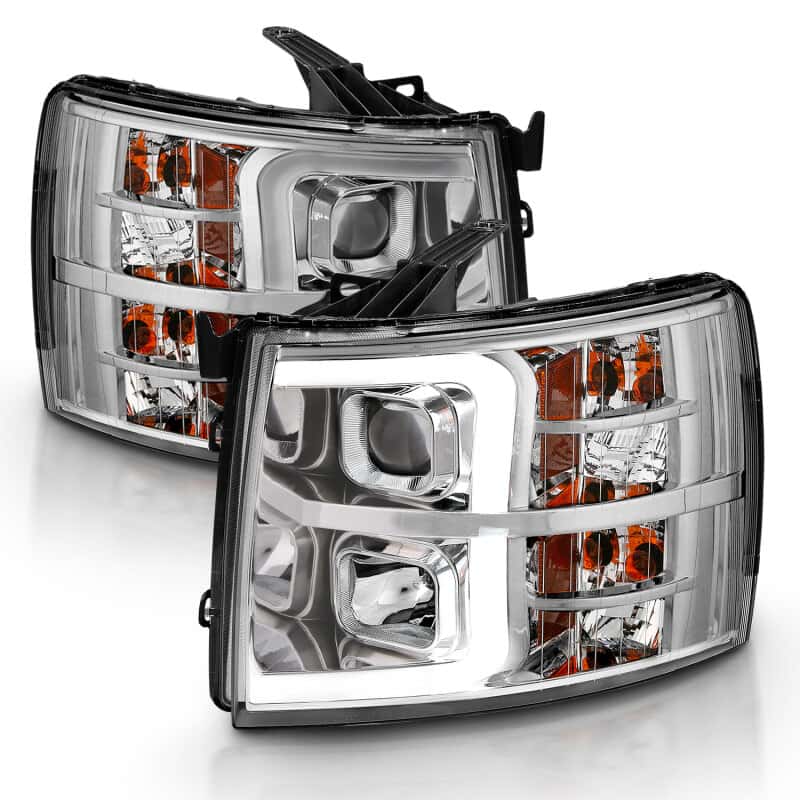 ANZO — ANZO 2007-2013 Chevy Silverado 1500 Projector Plank Style Chrome Amber
Head Light Set
HdLtSet - view 2