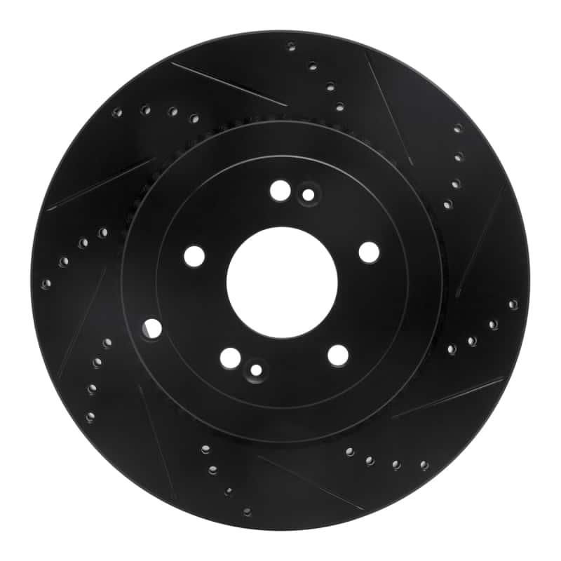 R1 Concepts — R1 10-16 Hyundai Genesis Coupe Rear Right Drilled & Slotted Black Brake Rotor
R1 Brake Rotor Drill - view 1