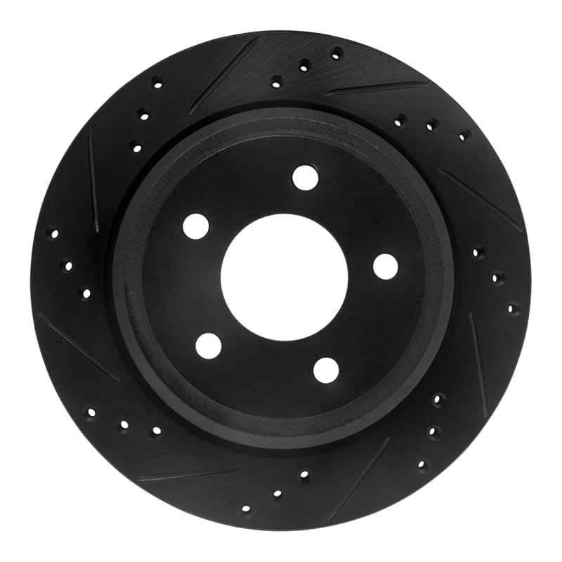 R1 Concepts — R1 10-11 Ford Ranger (USA/Canada) Rear Left Drilled & Slotted Black Brake Rotor
R1 Brake Rotor Drill - view 1
