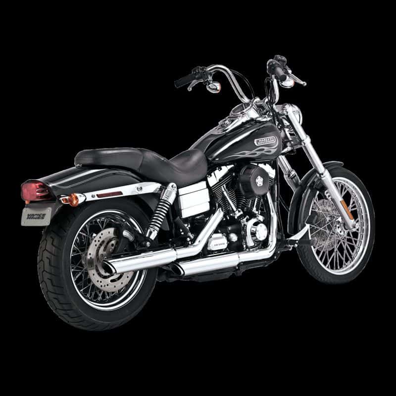 Vance and Hines — Vance & Hines HD Dyna 91-17 3In Twin Slash Slip PCX Slip-On Exhaust - view 1