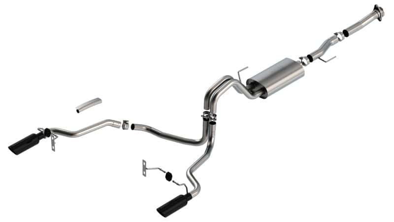 Borla — Borla F-150 2021 5.0L 2dr RC SB (122.8 WB) XL/XLT 3/2.25 SRE Cat-Back S-Type Black Chrome Tips
Cat-Back System - view 2