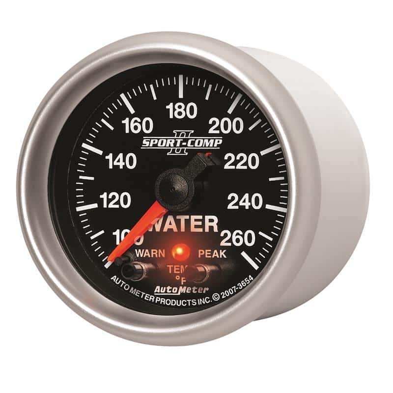 AutoMeter — Autometer Sport-Comp II 52.4mm 100-260 Deg F Water Temp Peak & Warn w/ Electronic Control Gauge
2-1/16" WATER TEMP, - view 3
