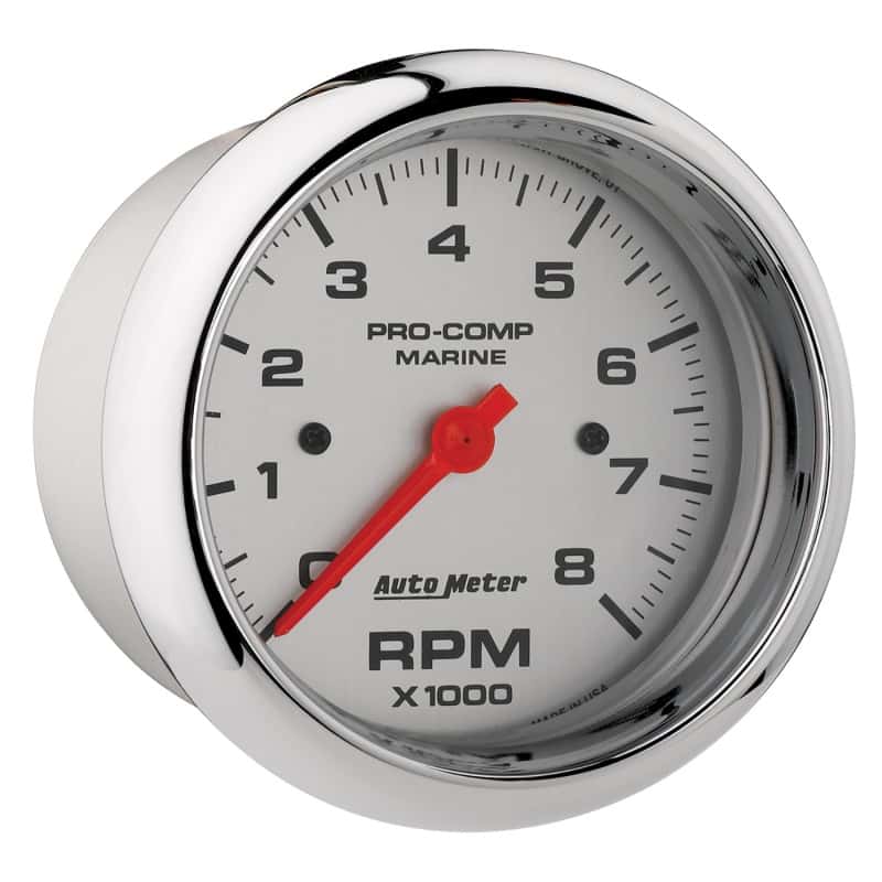 AutoMeter — Autometer Marine Chrome Ultra-Lite 3-3/8in 8k RPM Tachometer Gauge
3.4" TACH 8KRPM MC - view 6