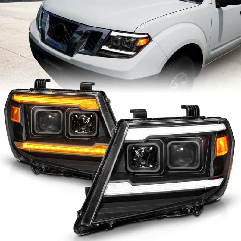 ANZO — ANZO 09-20 Nissan Frontier Black Projector Plank Style DRL w/ Switchback & Sequential LED DRL
Head Light Set
HdLtSet - view 2