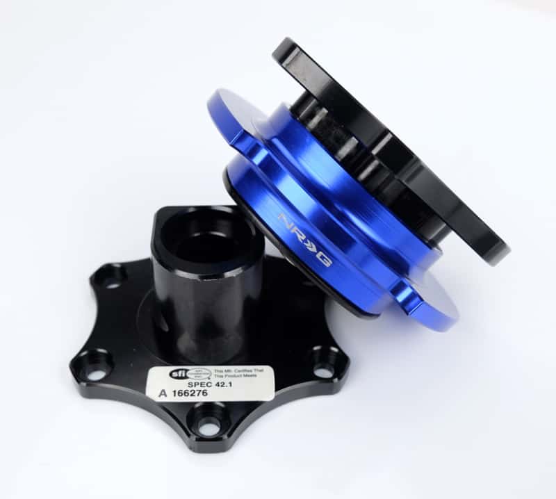 NRG — NRG Race Short Hub Datsun - Black Body Blue Ring - view 3