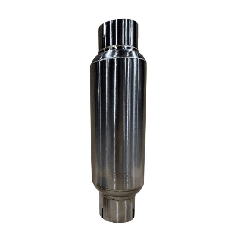 Kooks Headers — Kooks 3in Round Clamp In Muffler 10in Long Body Polished Stainless Steel
3in. Round Muffler
3" Round Muffler - view 4