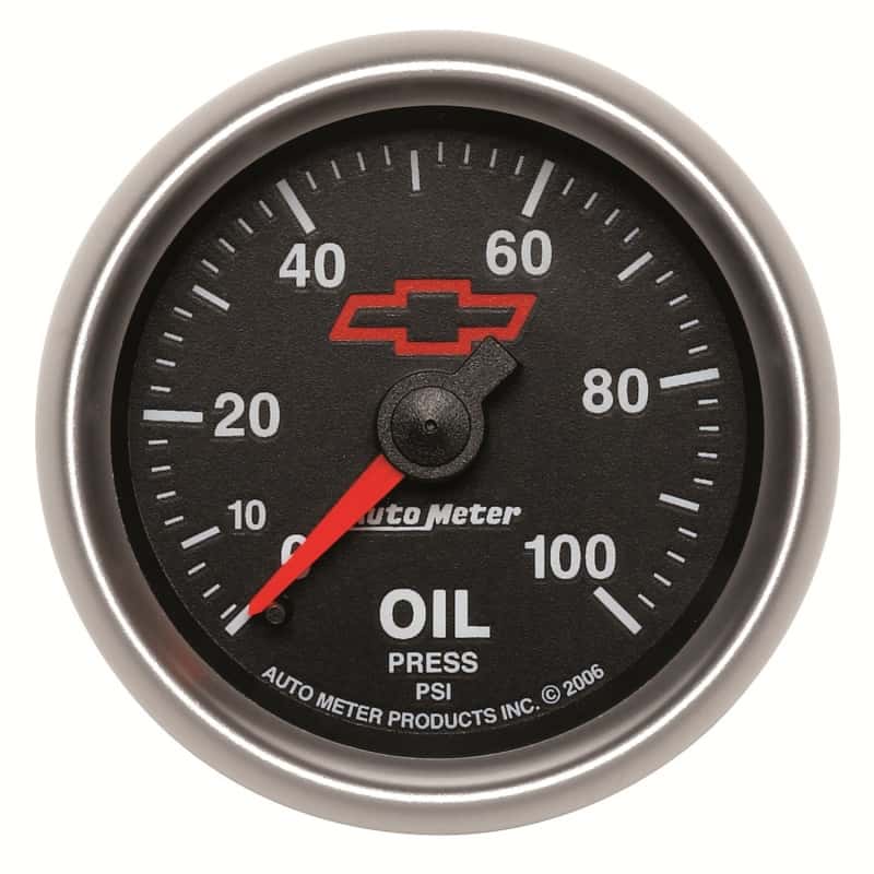 AutoMeter — Autometer Sport-Comp II GM 52mm 0-100 PSI Mechanical Oil Pressure Gauge
2-1/16" OIL PRESS, 0 - view 1
