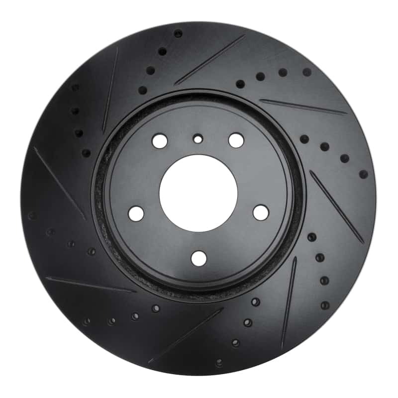 R1 Concepts — R1 05-14 Infiniti FX35 Front Left Drilled & Slotted Black Brake Rotor
R1 Brake Rotor Drill - view 1