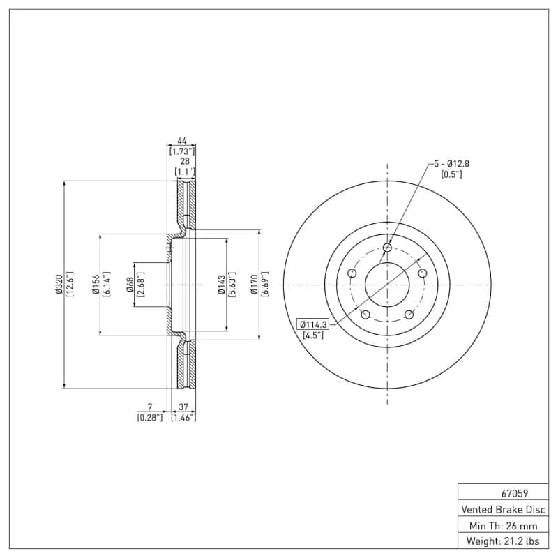 DFC — DFC 07-17 Nissan Juke Front GeoSPEC Coated Rotor
DFC Brake Rotor - view 2