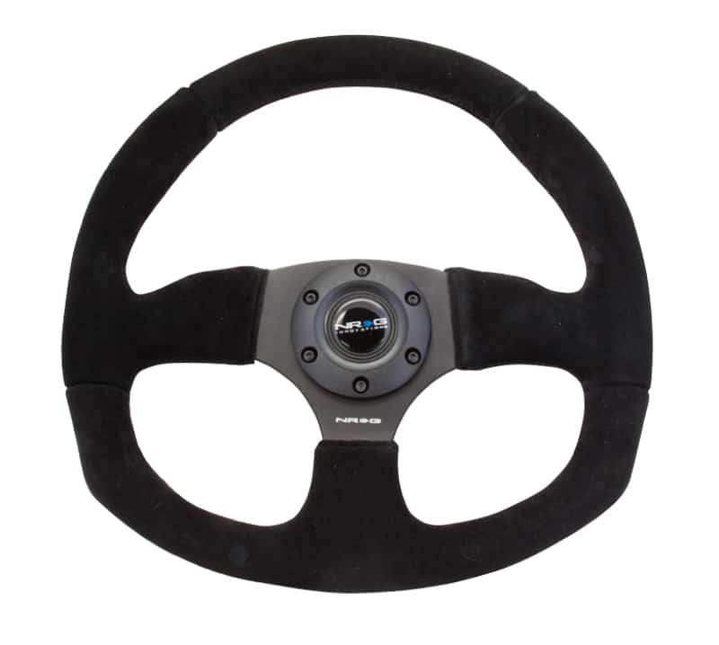 NRG — NRG Reinforced Steering Wheel (320mm Horizontal / 330mm Vertical) Black Suede w/Black Stitching - view 3