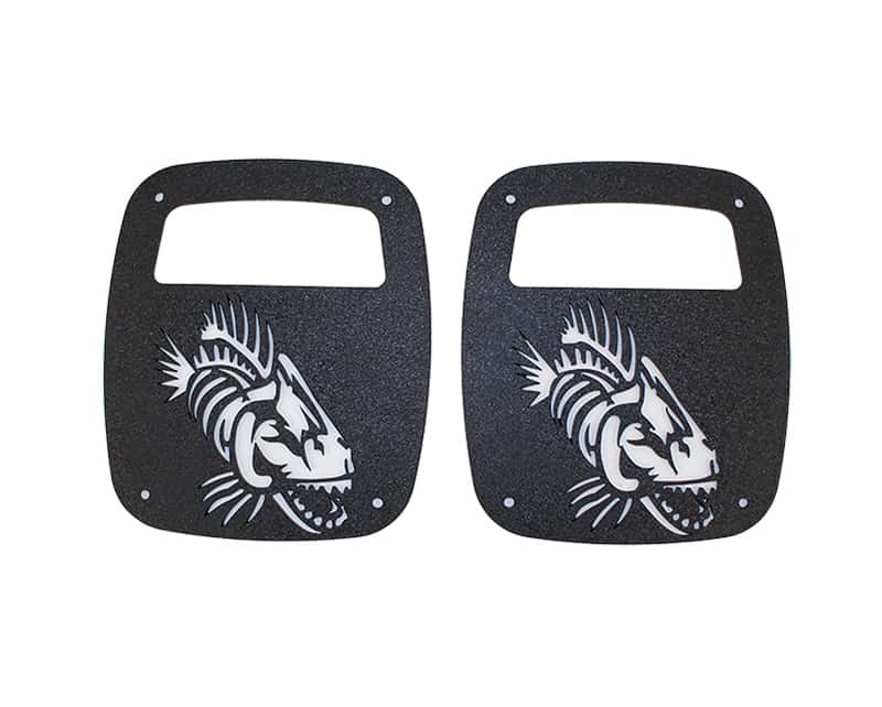 Fishbone Offroad — Fishbone Offroad Jeep Wrangler CJ YJ TJ Tail Light Covers - Black Textured Powdercoat - view 1