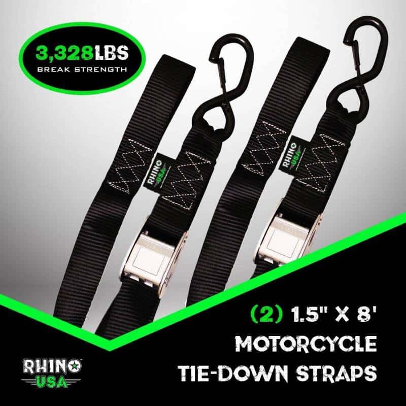 Rhino USA — Rhino USA Cambuckle Motorcycle Tiedown Straps 2-Pack (Orange) 1.5In X 8Ft
Tie Down - view 4