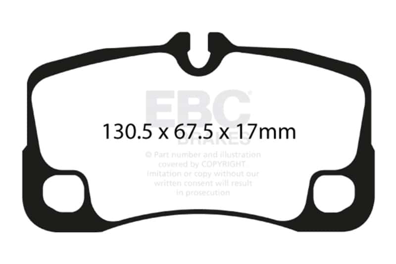 EBC — EBC 07-09 Porsche 911 (997) (Cast Iron Rotor only) 3.6 GT3 Bluestuff Rear Brake Pads
Disc Brake Pad - view 4