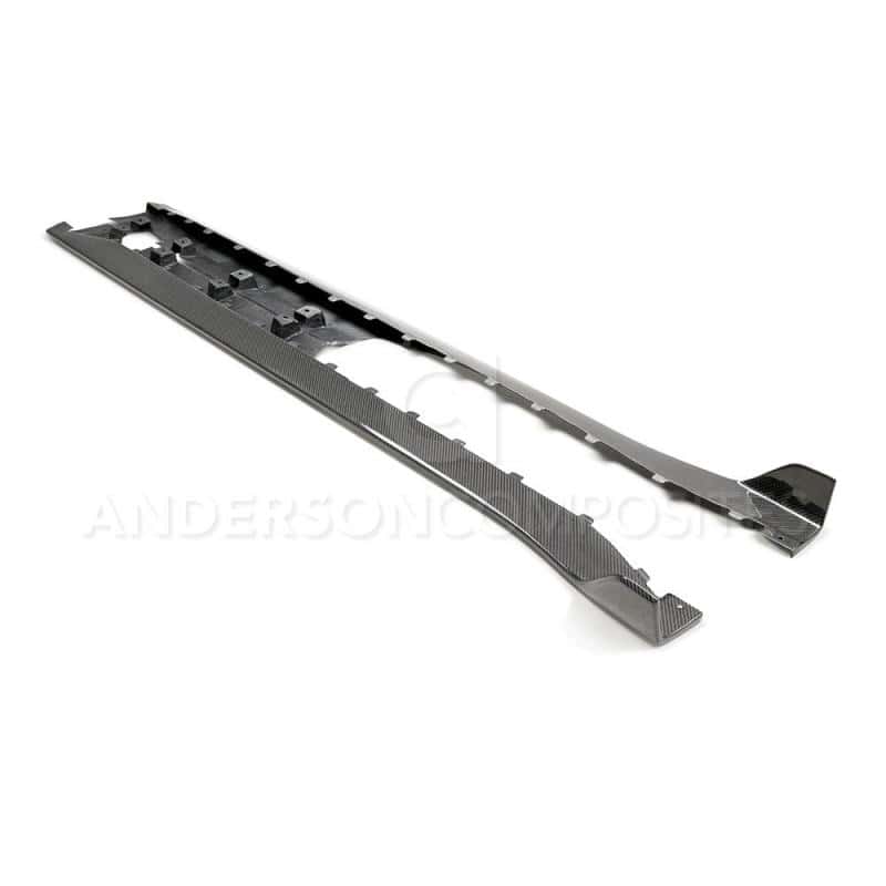 Anderson Composites — Anderson Composites 2020 Ford Mustang Shelby GT500 Carbon Fiber Rocker Panel Splitters - view 2