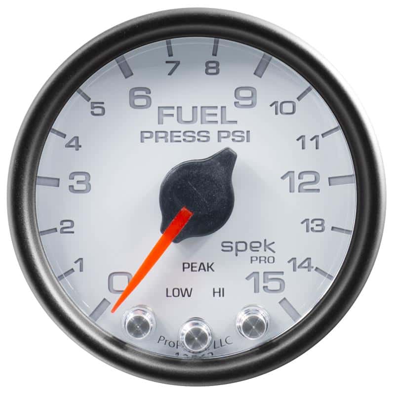 AutoMeter — Autometer Spek-Pro Gauge Fuel Press 2 1/16in 15psi Stepper Motor W/Peak & Warn Wht/Blk
GA 2" FP 15 WCB SPEK - view 2