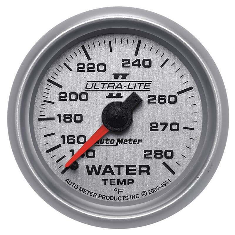 AutoMeter — Autometer Ultra-Lite II 52mm 140-280 Deg F Mechanical Water Temp Gauge
2-1/16" WATER TEMP, - view 2