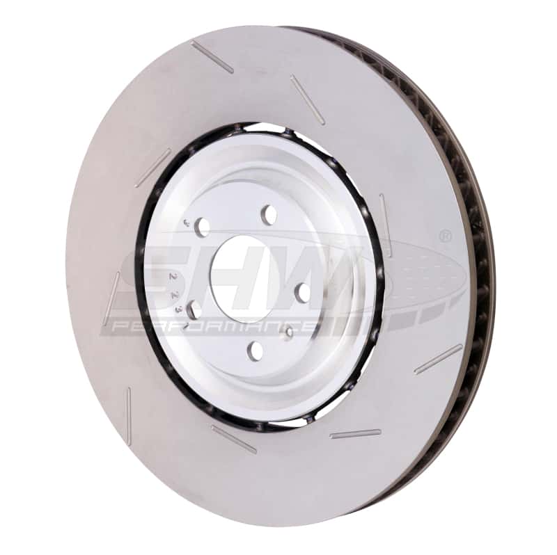 SHW Performance — SHW 15-18 Porsche Macan Turbo w/19in Wheels/Perf Package Right Frt Slott LW Brake Rotor (95B615302M) - view 2