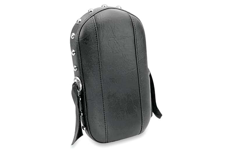 Mustang Motorcycle — Mustang Harley Medallion Style Sissy Bar Pad (6.5 inch x 11 inch) w/Studs - Black - view 1