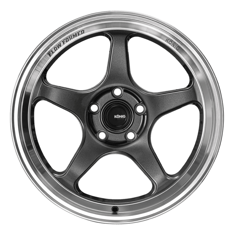 Konig — Konig Hyperspec 18x8.5 5X114.3 ET35 Anthracite Metallic Wheel w/ Mirror Machined Lip - view 1