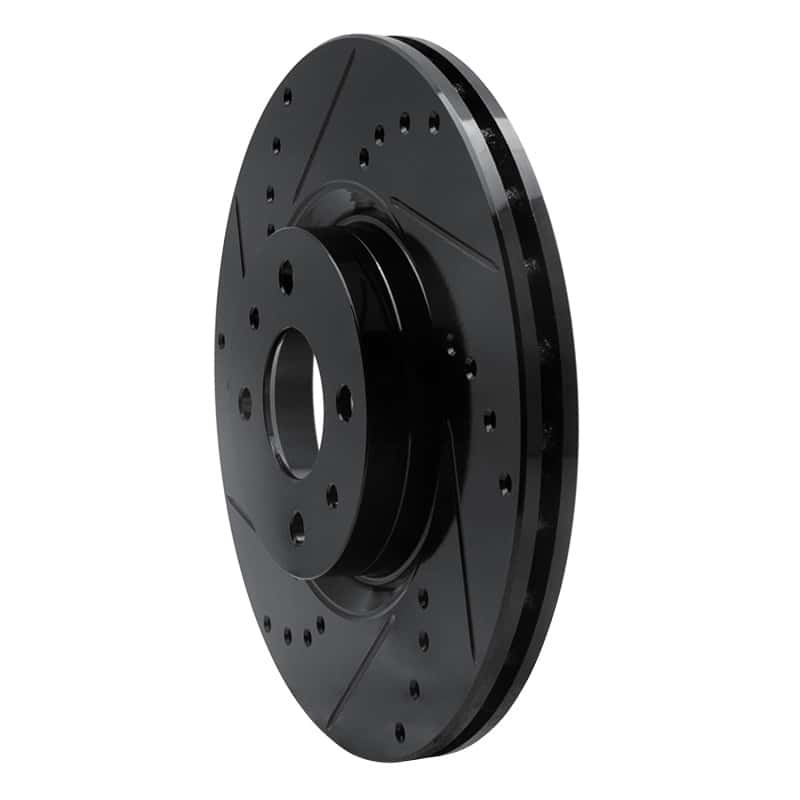 R1 Concepts — R1 2012-2019 Fiat 500E Front Left Drilled & Slotted Black Brake Rotor
R1 Brake Rotor Drill - view 2