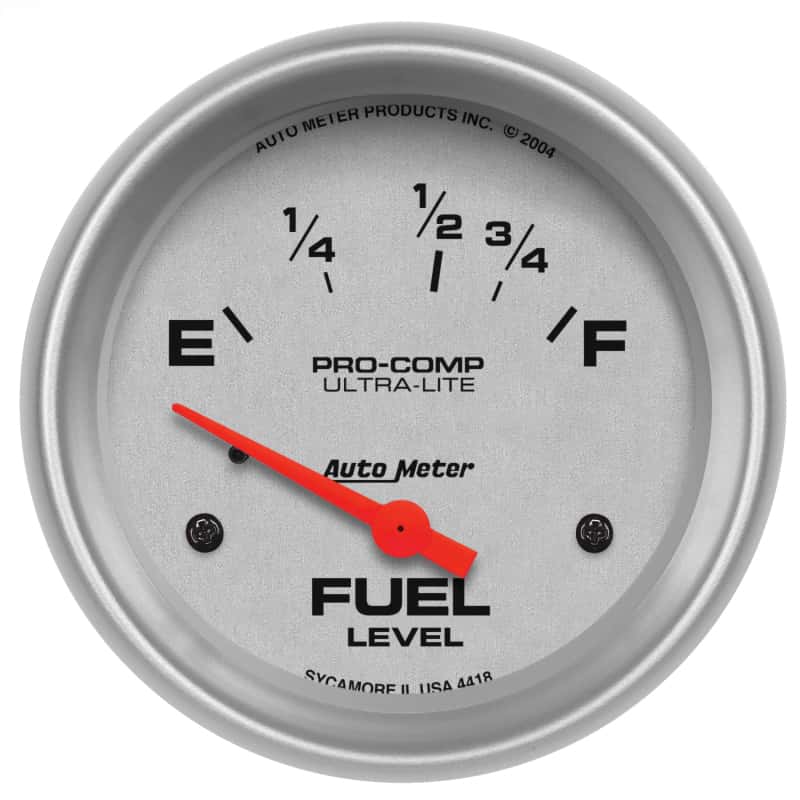 AutoMeter — AutoMeter Gauge Fuel Level 2-5/8in. 16 Ohm(e) to 158 Ohm(f) Elec Ultra-Lite
2-5/8" FUEL LEVEL, 1 - view 2