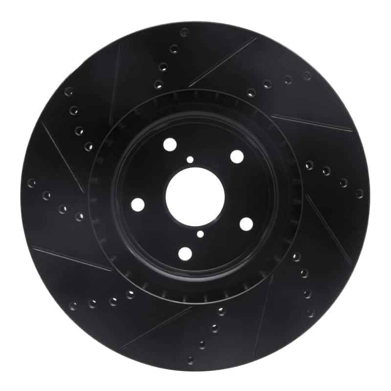 R1 Concepts — R1 05-17 Subaru WRX STI Front Right Drilled & Slotted Black Brake Rotor
R1 Brake Rotor Drill - view 5