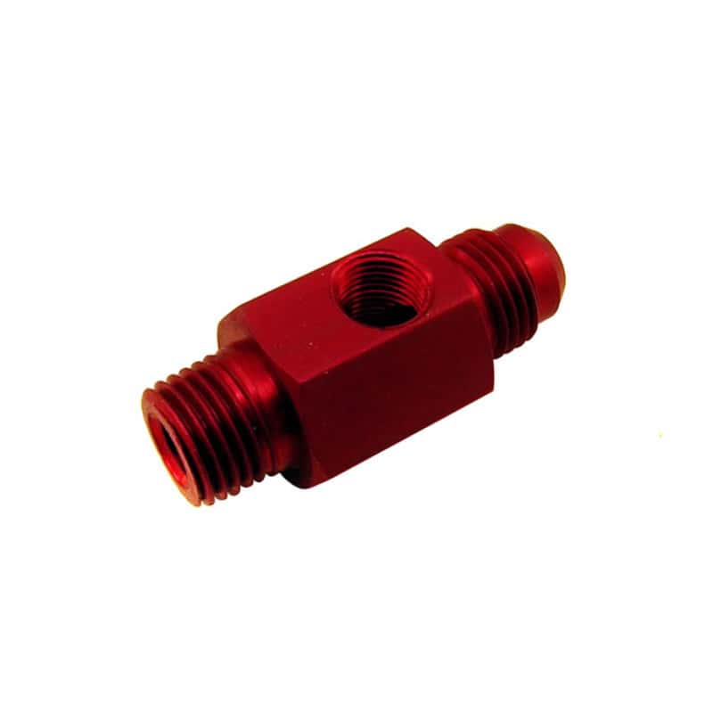Nitrous Express — Nitrous Express 1/4 NPT x 6AN w/1/8 NPT Gauge Hole (Fuel Bypass Fitting)
AdptFitting - view 2