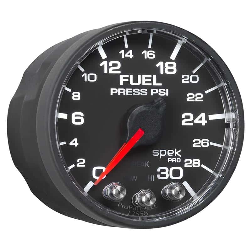 AutoMeter — Autometer Spek-Pro Gauge Fuel Press 2 1/16in 30psi Stepper Motor W/Peak & Warn Blk/Blk
GA 2" FP 30 BFB SPEK - view 6