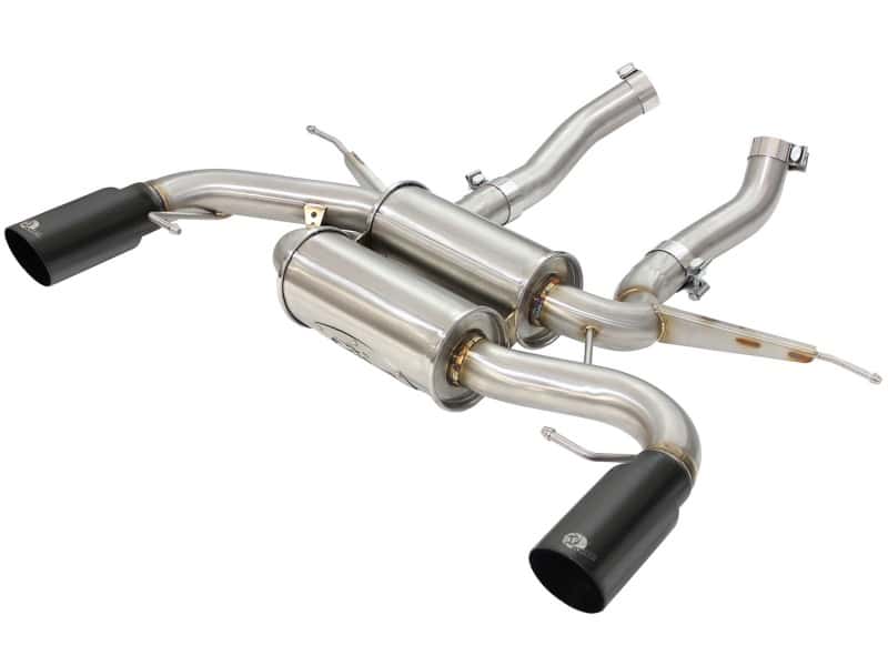 aFe — aFe MACHForce XP 2.5in Axle Back Stainless Exhaust w/ Black Tips 07-13 BMW 335i 3.0L L6 (E90/92) N55
Axle-Back Exhaust - view 1