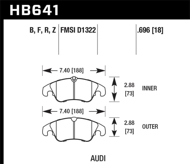 Hawk Performance — Hawk 2009-2014 Audi A4 HPS 5.0 Front Brake Pads
Disc Brake Pad - view 2