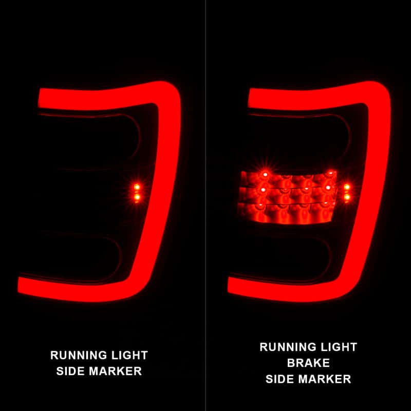 ANZO — ANZO 1999-2004 Jeep Grand Cherokee LED Tail Lights w/ Light Bar Black Housing Clear Lens - view 9