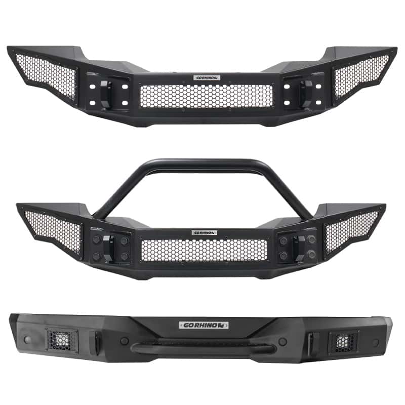 Go Rhino — Go Rhino 07-20 Jeep Wrangler JL/JLU/JK/JKU/Gladiator JT Rockline Full Width Bumper w/ Overrider
Rockline Bumper (F) - view 2