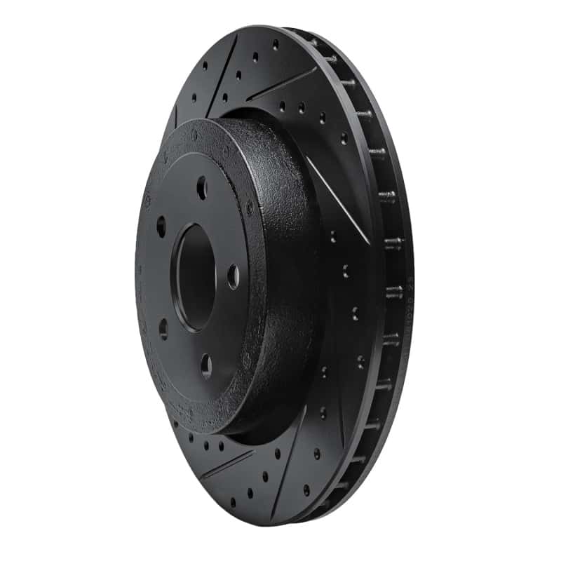 R1 Concepts — R1 06-10 Jeep Grand Cherokee Rear Left Drilled & Slotted Black Brake Rotor
R1 Brake Rotor Drill - view 2