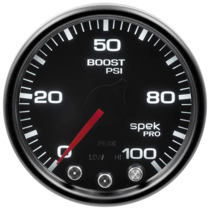 AutoMeter — Autometer Spek-Pro Gauge Boost 2 1/16in 100psi Stepper Motor W/Peak & Warn Blk/Smoke/Blk
GA 2" BST 100 BSB SP - view 2