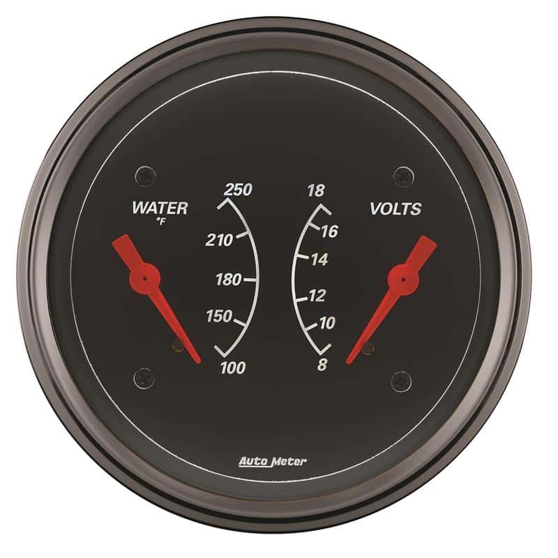 AutoMeter — AutoMeter Gauge Dual Wtmp & Volt 3-3/8in. 250 Deg. F & 18V Elec Designer Black
GA 3.4" WTMP/VOLT DB - view 3