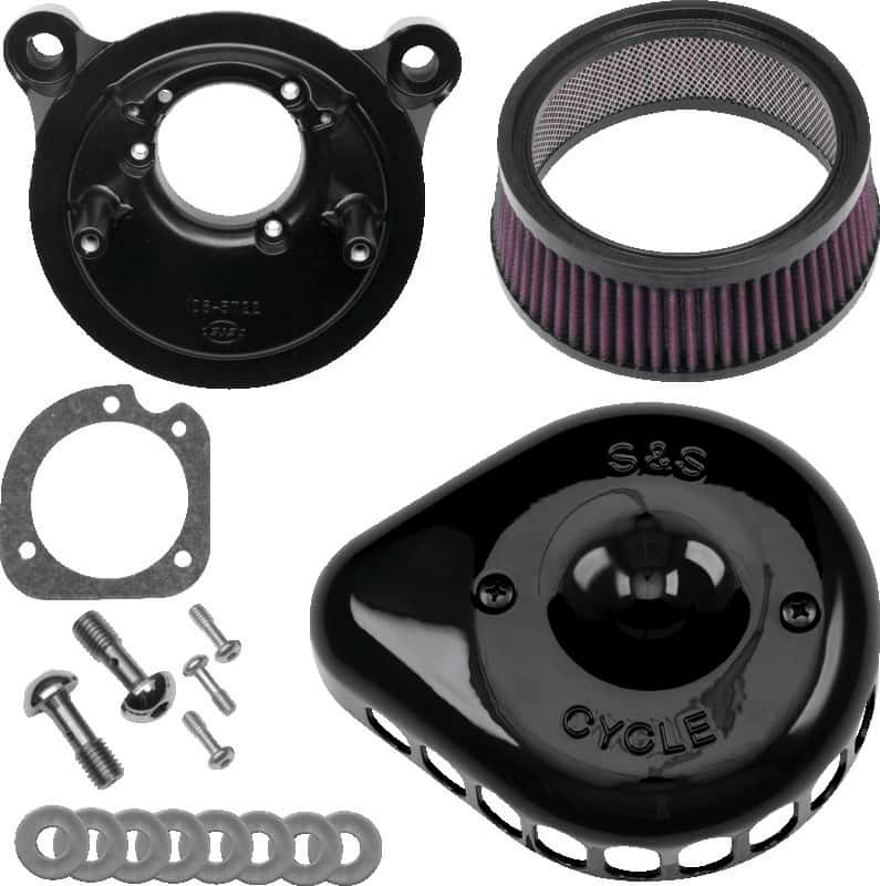 S&S Cycle — S&S Cycle 91-06 XL Sportster Models Stealth Air Cleaner Kit w/ Gloss Black Mini Teardrop Cover - view 2