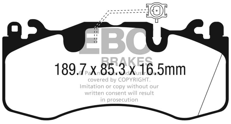 EBC — EBC 2016+ Maserati Levante 3.0TT (424) Yellowstuff Front Brake Pads
Disc Brake Pad - view 1