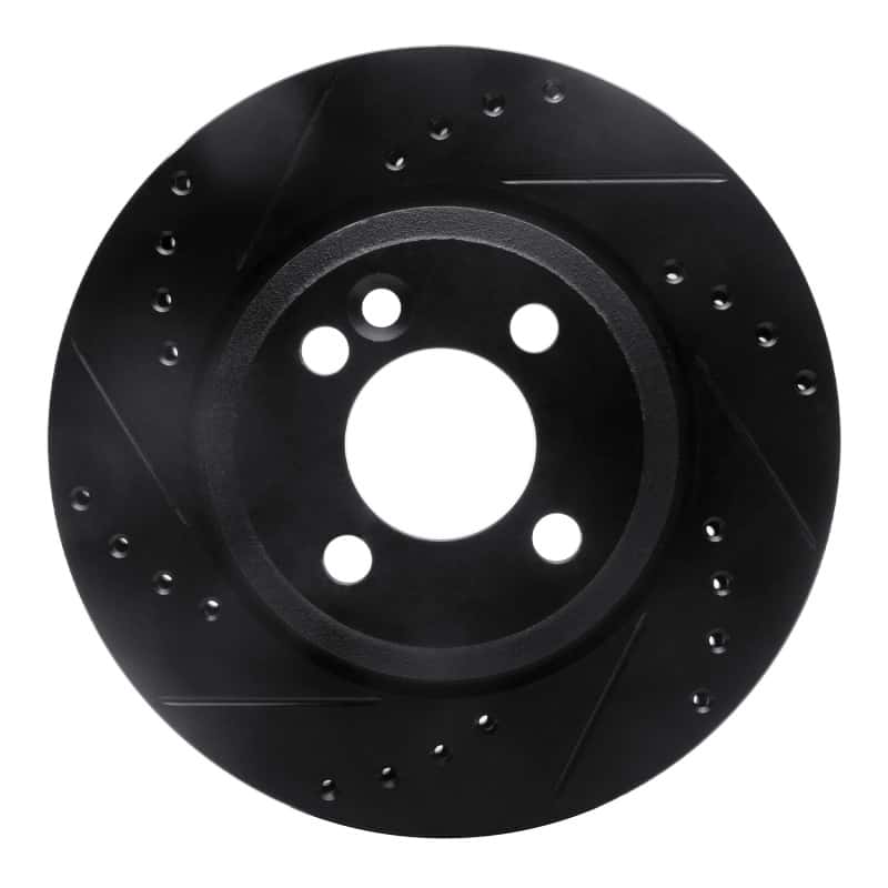 R1 Concepts — R1 02-08 Mini Cooper (Excl Clubman) Front Left Drilled & Slotted Black Brake Rotor
R1 Brake Rotor Drill - view 1
