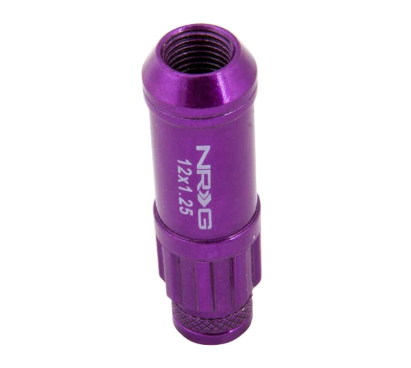 NRG — NRG 700 Series M12 X 1.25 Steel Lug Nut w/Dust Cap Cover Set 21 Pc w/Locks & Lock Socket - Purple - view 4