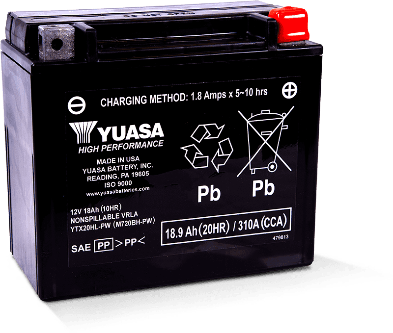 Yuasa Battery — Yuasa YTX20HL-PW Maintenance Free AGM 12-Volt Battery - view 2