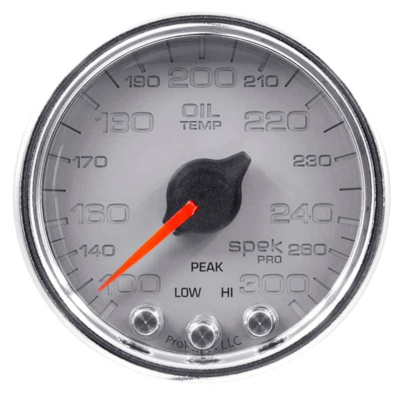 AutoMeter — Autometer Spek-Pro Gauge Oil Temp 2 1/16in 300f Stepper Motor W/Peak & Warn Slvr/Chrm
GA 2" OILT SCC SPEK - view 4