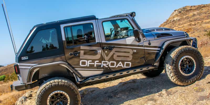DV8 Offroad — DV8 Offroad 07-18 Jeep Wrangler JK 2 Piece Fast Back Hard Top 4 Door - Black (DS Only) - view 5