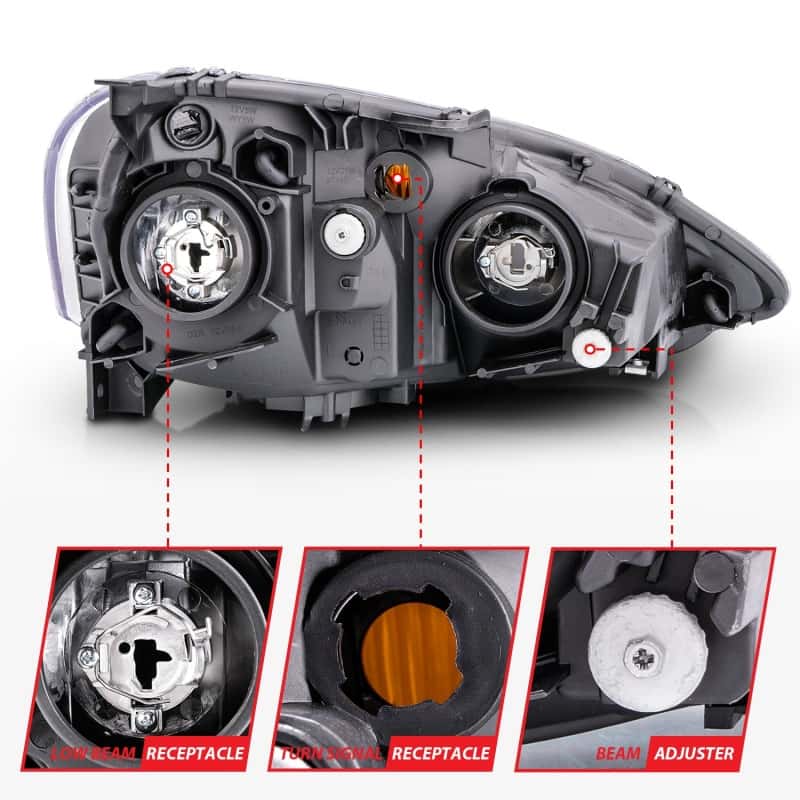 ANZO — ANZO 2002-2004 Acura RSX Crystal Headlights Black
Head Light Set
HdLtSet - view 6