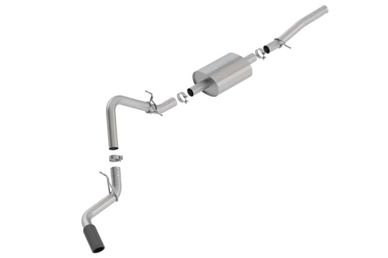 Borla — Borla 2019 Silv/Sierra C/B Exhaust S-Type 1500 5.3L V8 2DR REG. CAB, STD. BED WB 126 Blk Chrome Tip
Cat-Back System - view 1