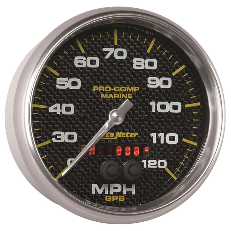 AutoMeter — Autometer Marine Carbon Fiber 5in 120mph GPS Speedometer
5" SPD GPS 120 MCF - view 3