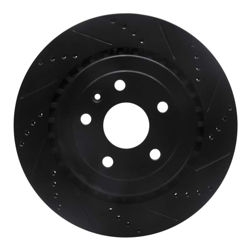 R1 Concepts — R1 16-24 Cadillac ATS Rear Right Drilled & Slotted Black Brake Rotor
R1 Brake Rotor Drill - view 1