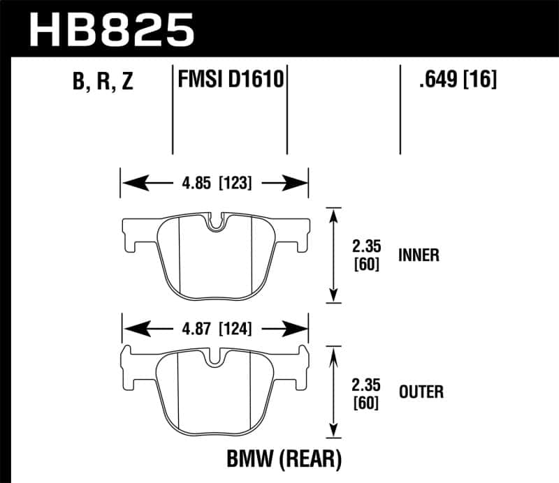 Hawk Performance — Hawk 13-15 BMW 335i/335i xDrive / 14-16 BMW 435i/435i xDrive HPS 5.0 Rear Brake Pads
Disc Brake Pad - view 1